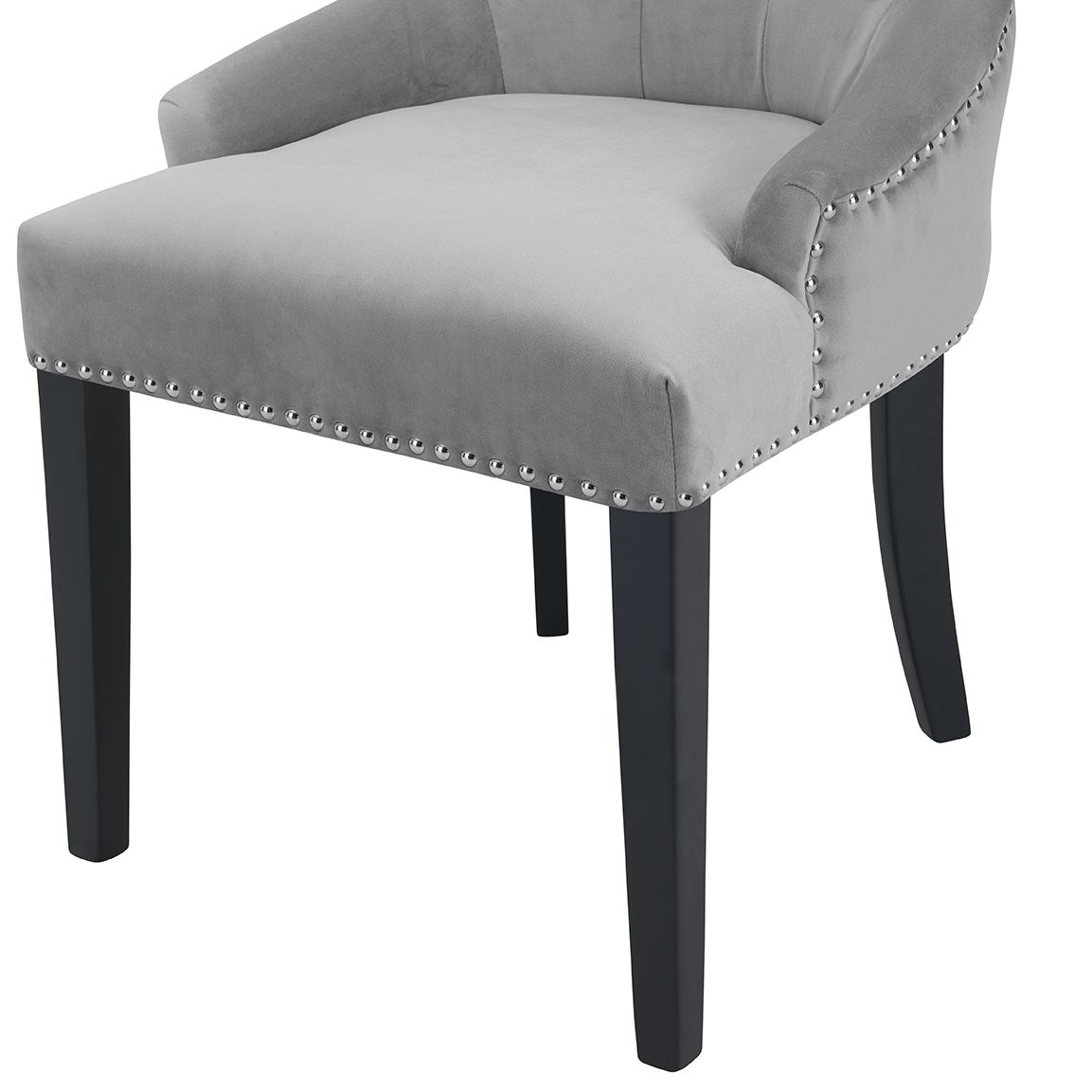 Lion Knocker Dining Chair-Grey Velvet – Chicmyroom
