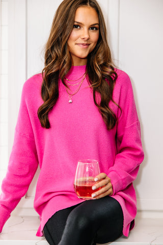 candy pink sweater