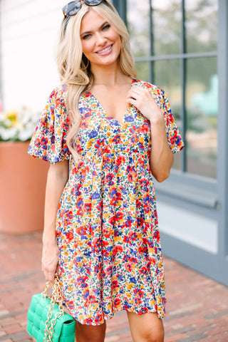 White Floral Babydoll Dress