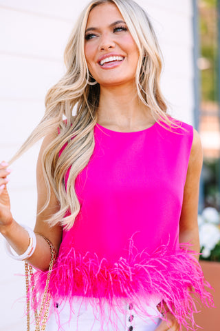 pink feather barbie inspired top
