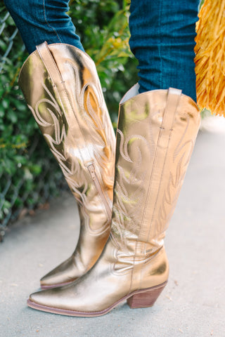 gold cowgirl boots