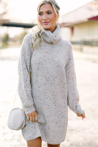 Taupe Brown Sweater Dress