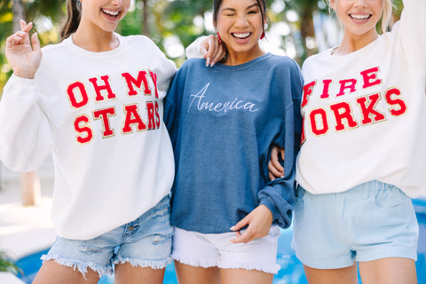 women's july 4th graphic sweatshirts