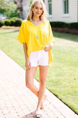 yellow boutique top for vacation