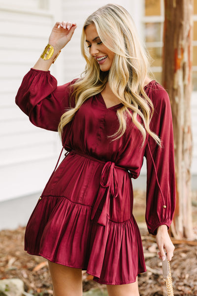 Thinking Of You Burgundy Red Ditsy Floral Maxi Dress – Shop the Mint
