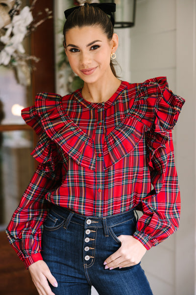 Check Ruffle Detail Blouse - Women - Ready-to-Wear