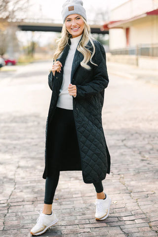 Black Long Puffer Coat