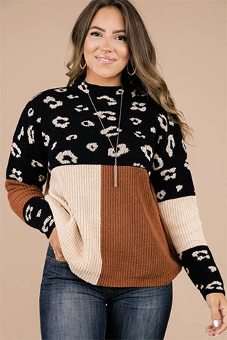 neutral leopard print sweater
