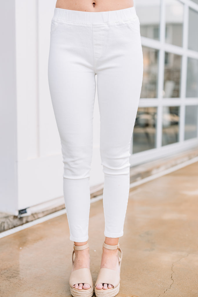 Speak Your Mind Off White Jeggings - Trendy Spring Pants – The Mint ...