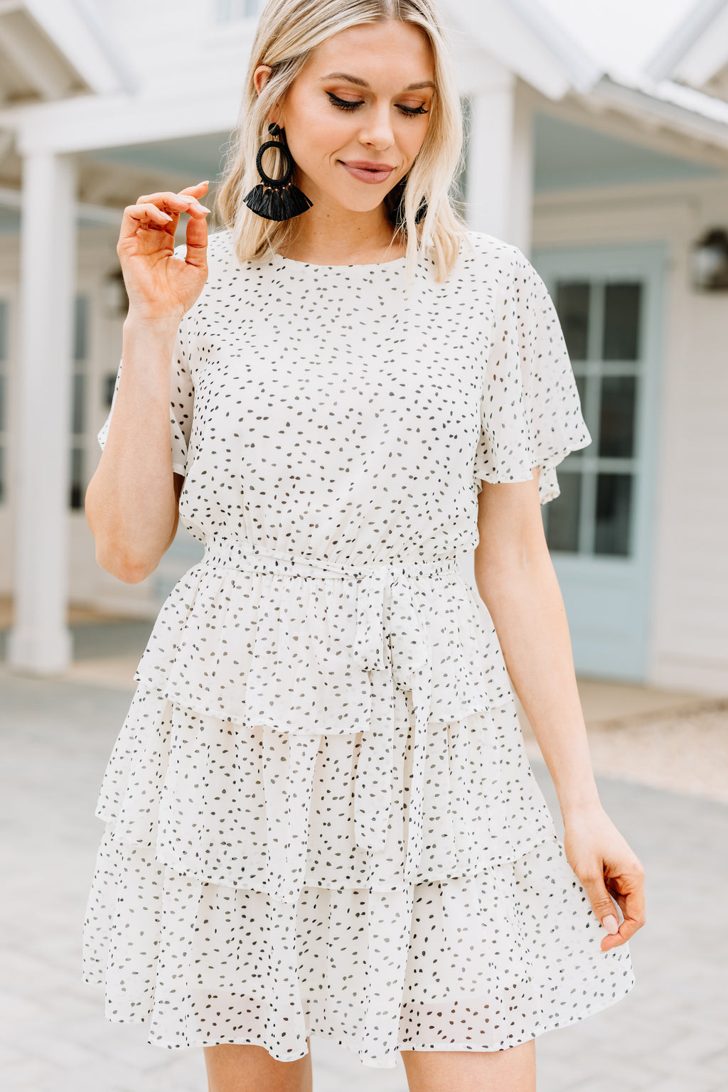 Take Your Word For It White Spotted Dress – Shop The Mint