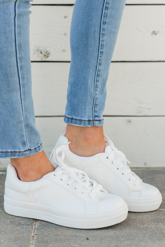 Moving Forward White Sneakers - Versatile Sneakers – Shop The Mint