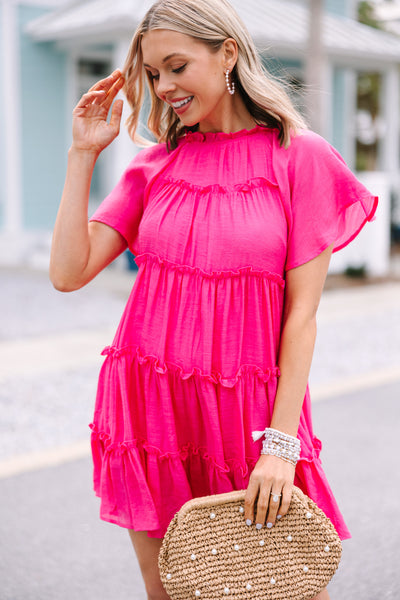 Fate: Where To Begin Fuchsia Pink Ditsy Floral Dress – Shop the Mint