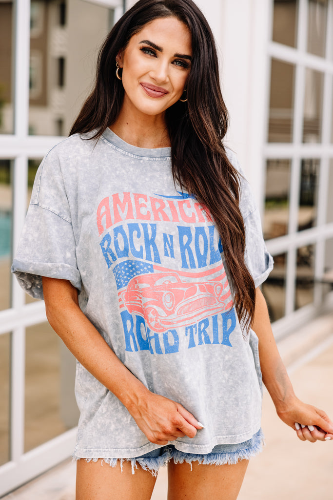 Road Trip Gray Graphic Tee - Trendy Graphics – Shop The Mint