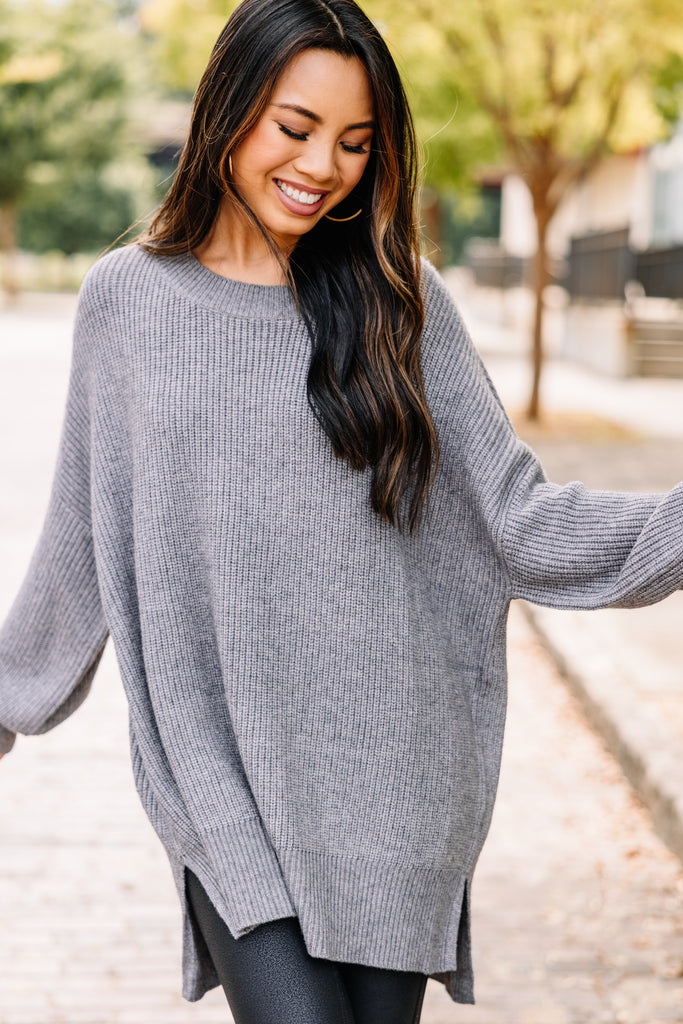 Go On Your Way Heather Gray Sweater Tunic – Shop The Mint