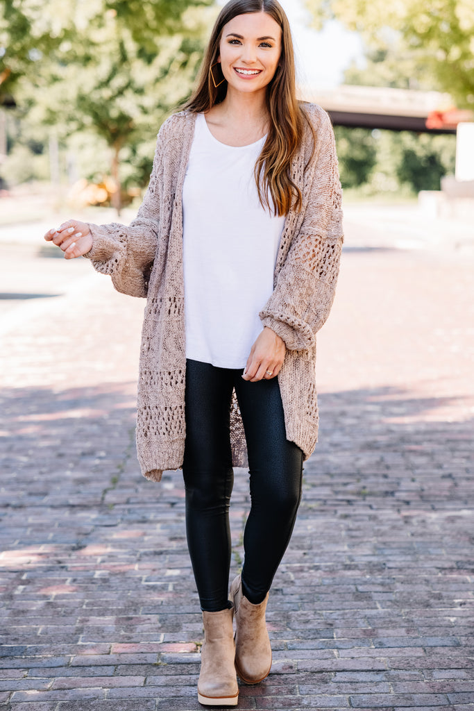 Why I'm Me Mocha Brown Open Stich Cardigan – Shop The Mint
