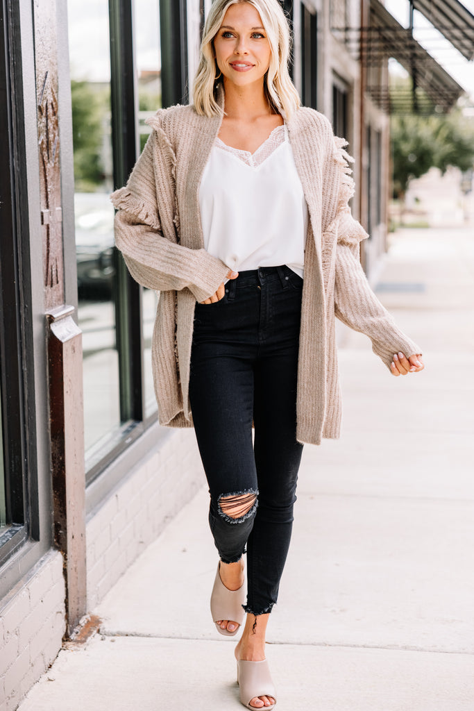 Give Your All Mocha Brown Fringe Cardigan – Shop The Mint