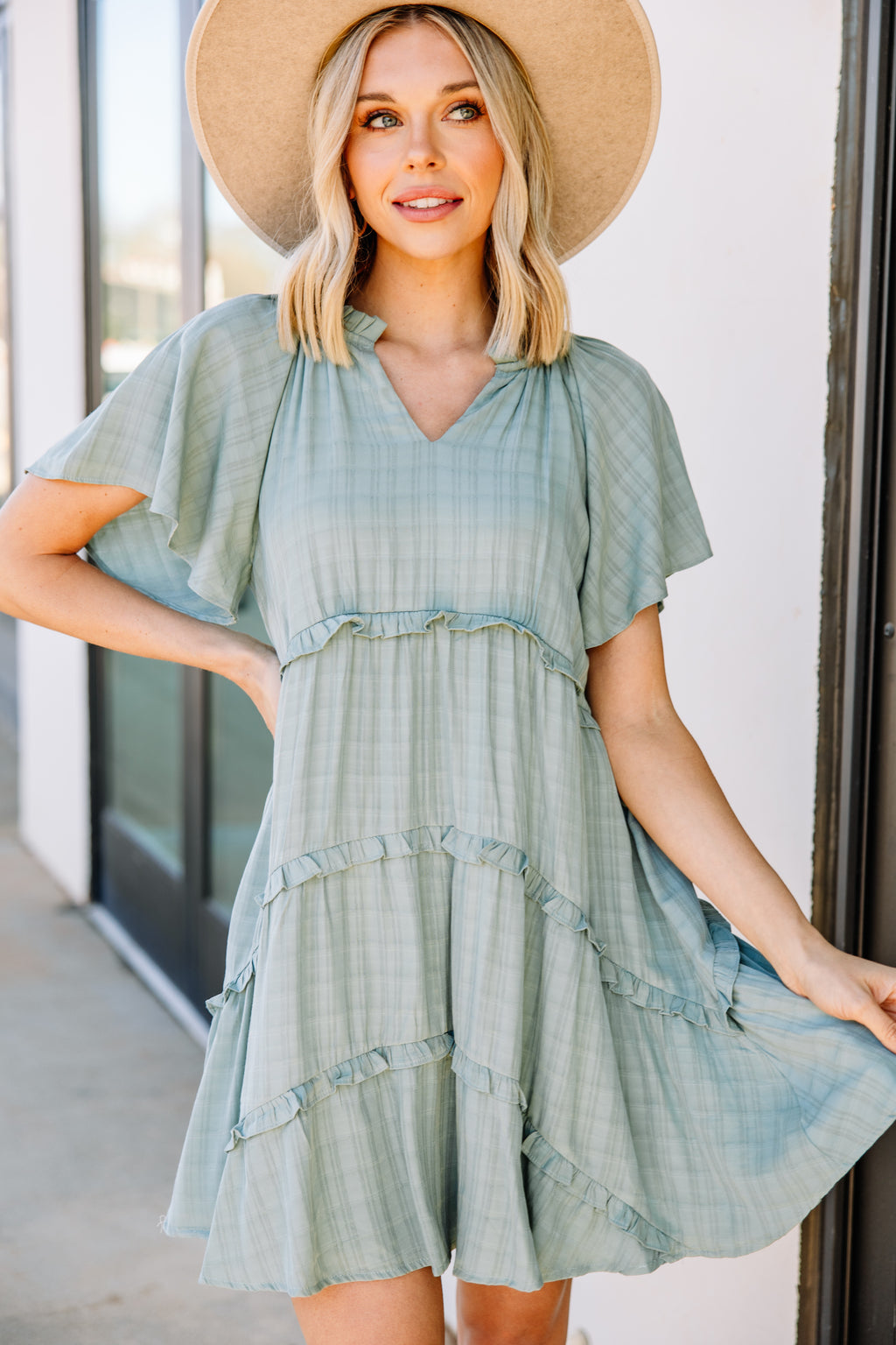 Perfectly You Sage Green Babydoll Dress - Cute Spring Dress – Shop The Mint