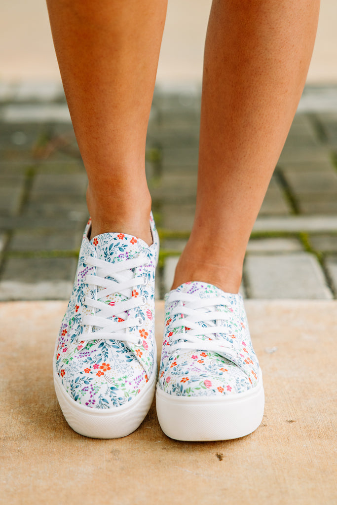 Pep In Your Step White Floral Sneakers#N# #N# #N# #N# –#N# Shop The Mint