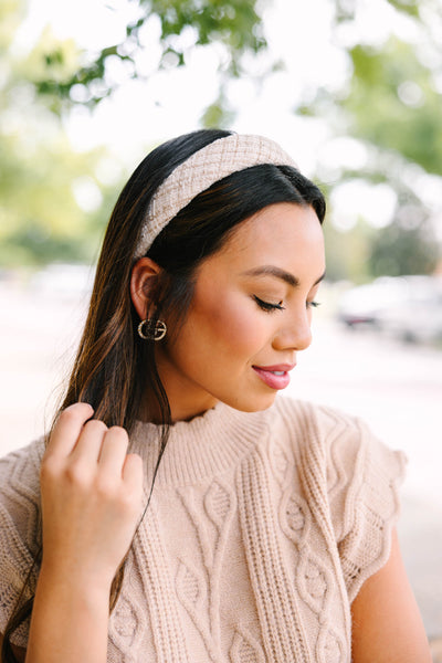 Plaid Rhinestone and Pearl Headband