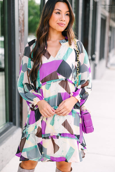 The Kinsley Yellow and Purple Shift Dress – Shop the Mint
