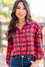 Be Both Red Plaid Ruffled Blouse