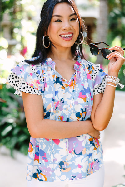 The Kimmy Mixed Print Ruffle Sleeve Top - FINAL SALE  Pleated dress short,  Ruffled sleeve top, Mixing prints