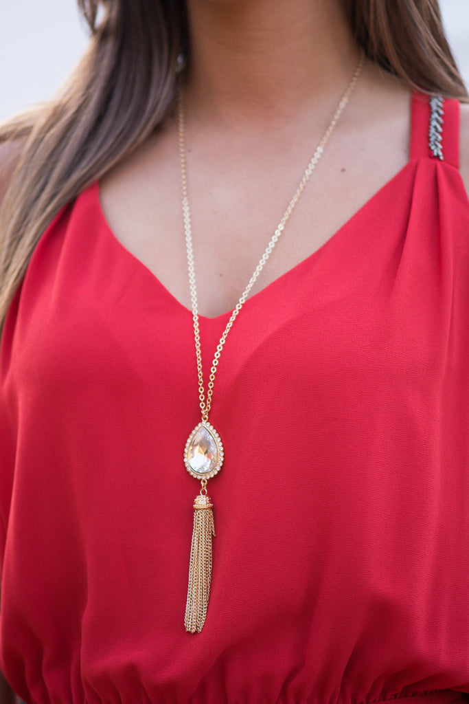 Clear View Necklace, Gold – The Mint Julep Boutique