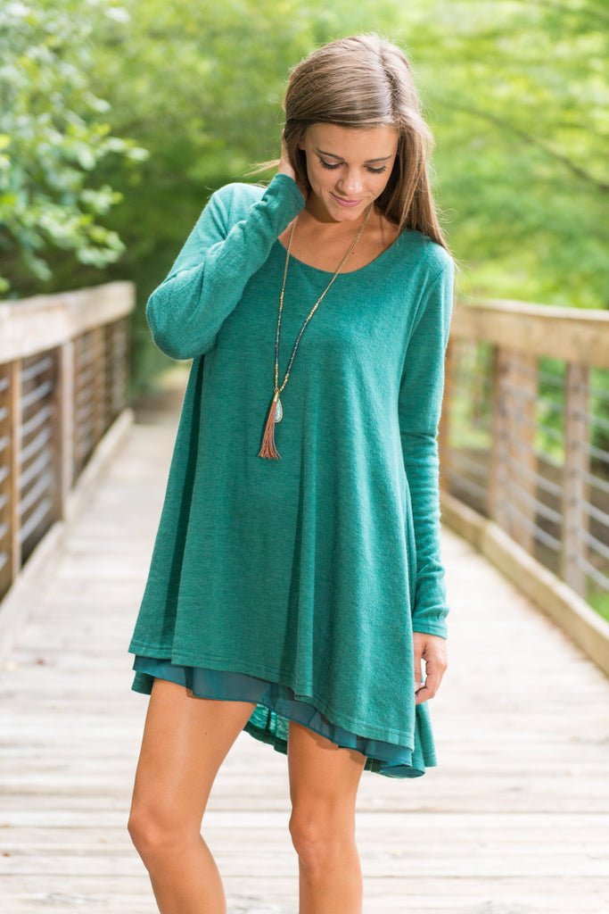 Lightly Layered Tunic, Forest Green – The Mint Julep Boutique