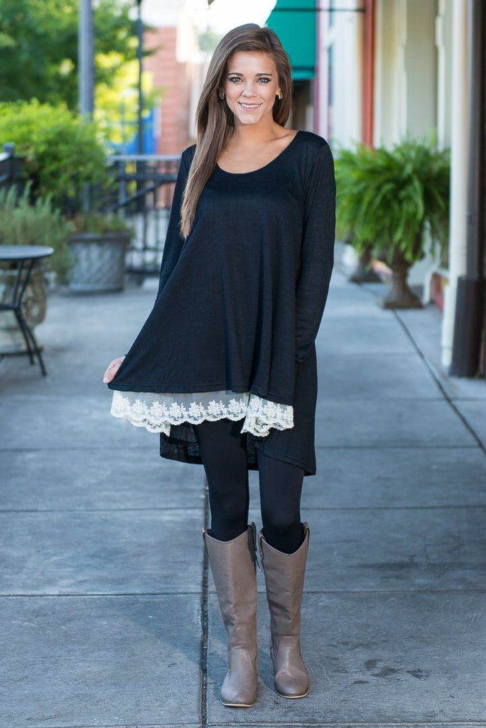 The Weekend Tunic, Black – The Mint Julep Boutique
