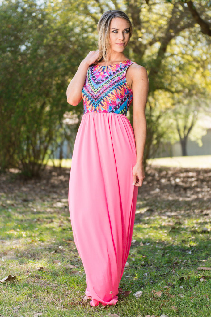 Wild Aspirations Maxi Dress, Neon Pink – The Mint Julep Boutique