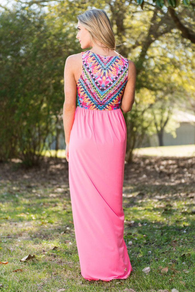 Wild Aspirations Maxi Dress, Neon Pink – The Mint Julep Boutique