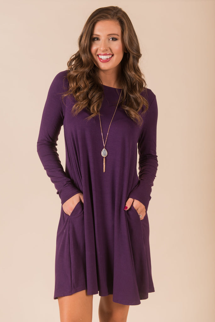 Wine And Dine Dress, Eggplant – The Mint Julep Boutique