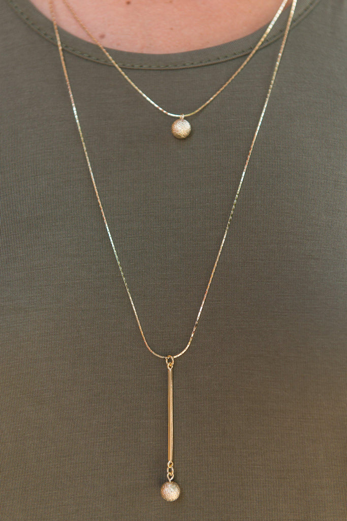 Having A Ball Necklace, Gold – The Mint Julep Boutique