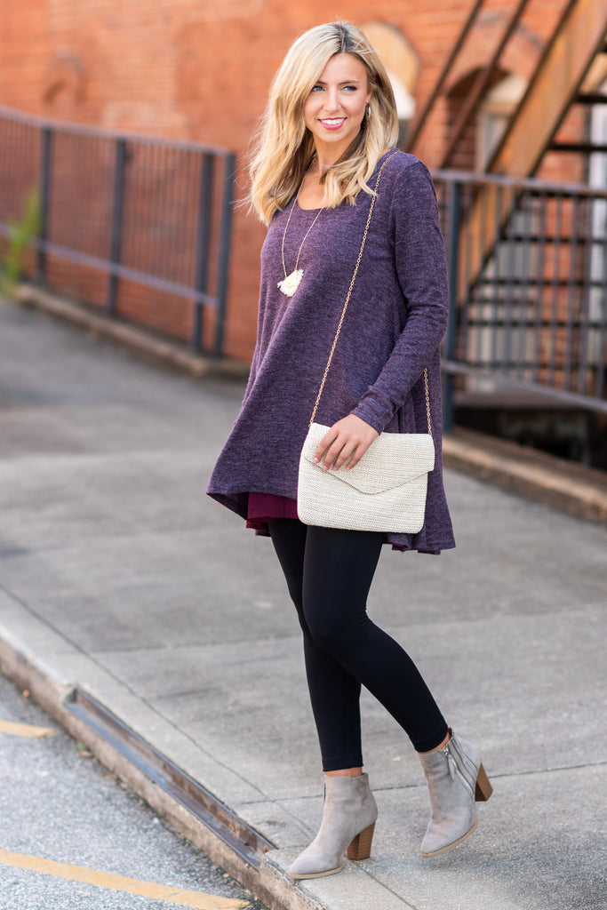 Lightly Layered Tunic, Plum – The Mint Julep Boutique