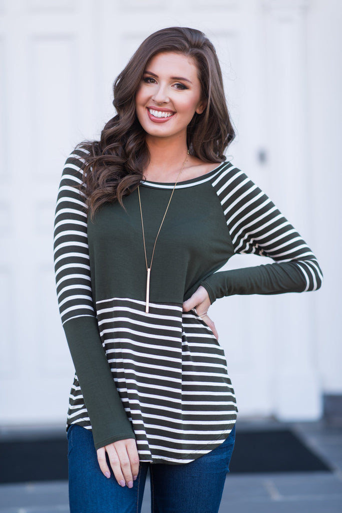 Casual Stroll Top, Olive – The Mint Julep Boutique
