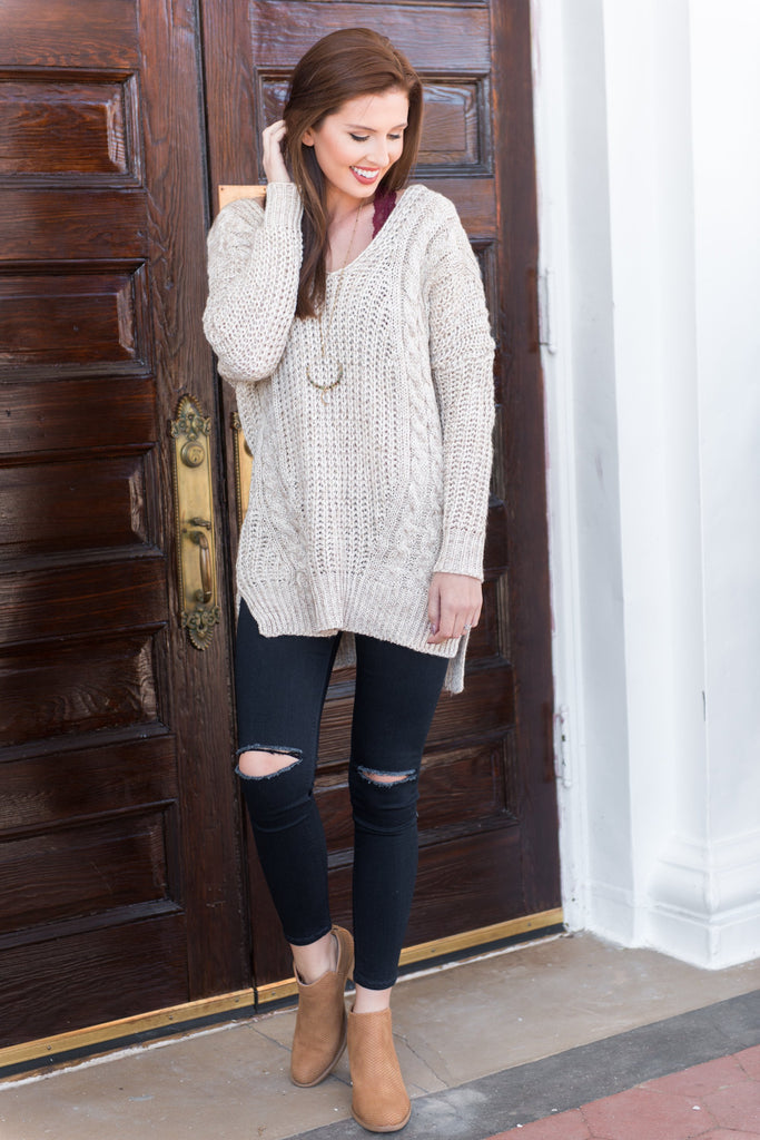 Warm With You Sweater, Natural – The Mint Julep Boutique