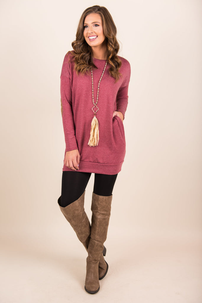 Smart Choices Tunic, Burgundy – The Mint Julep Boutique