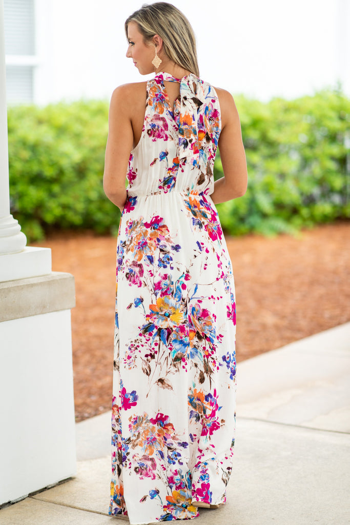 Wild Flower Fascination Maxi Dress, Natural – The Mint Julep Boutique