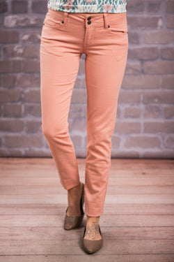 Just Watch Skinny Jeans, Apricot – The Mint Julep Boutique
