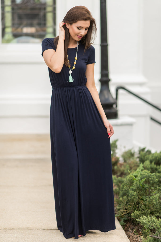 Travel Time Maxi Dress, Navy – The Mint Julep Boutique