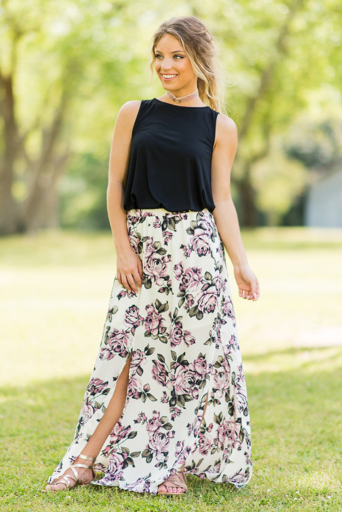 Flowers In The Wind Skirt, Cream – The Mint Julep Boutique