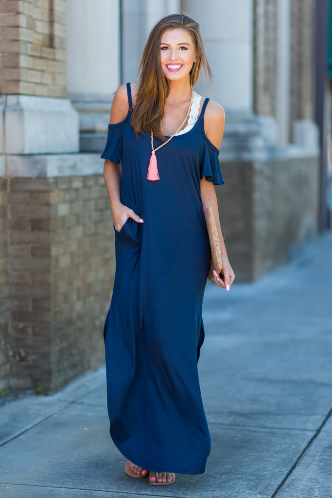 Close To Your Heart Maxi Dress, Navy – The Mint Julep Boutique