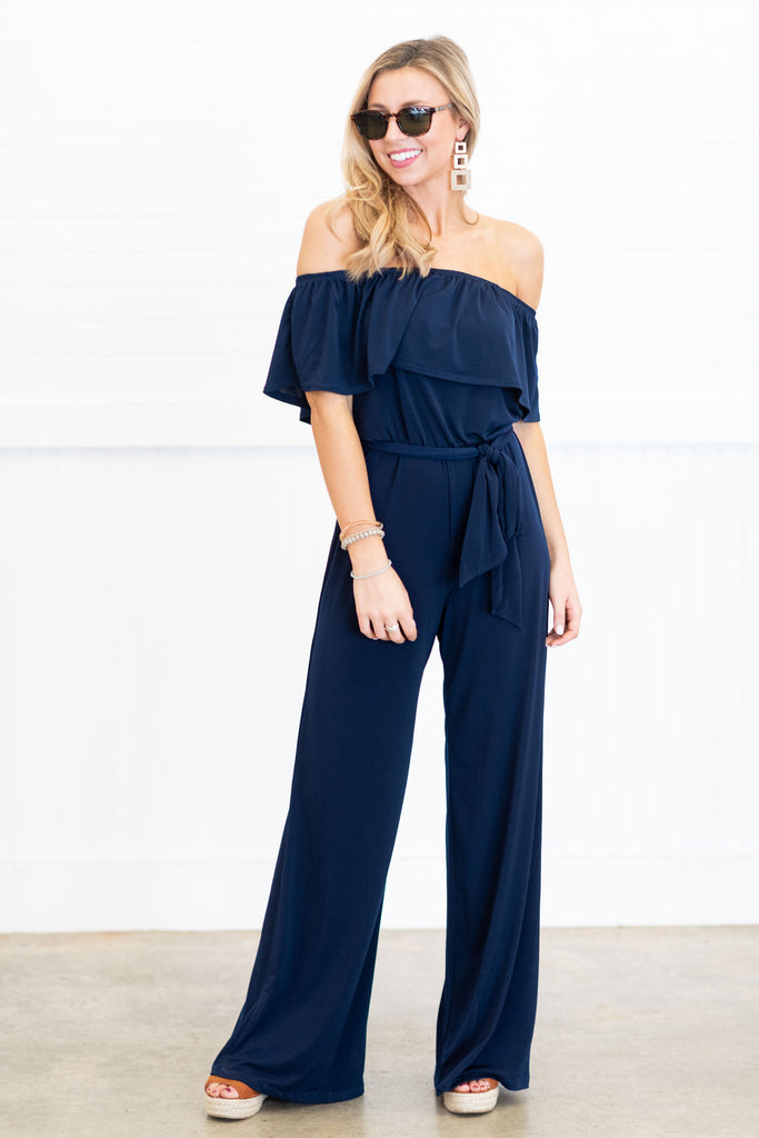 Summer Vacay Jumpsuit, Navy – The Mint Julep Boutique