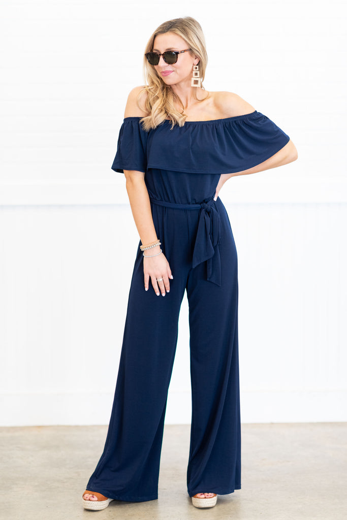 Summer Vacay Jumpsuit, Navy – The Mint Julep Boutique