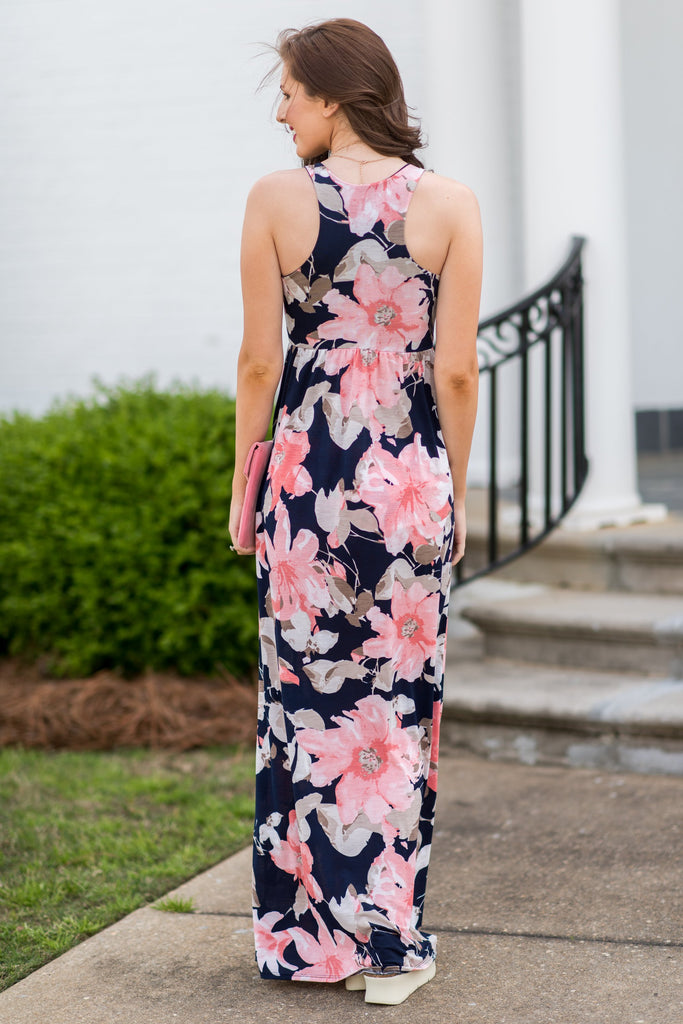 Peaceful Petals Maxi Dress, Peach – The Mint Julep Boutique
