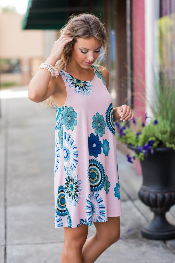 Mesmerized By Medallions Dress, Blush – The Mint Julep Boutique