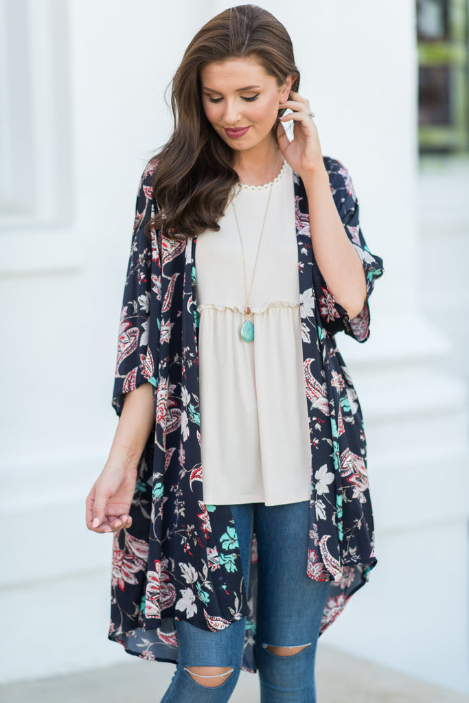 Living In A Dream Kimono, Navy – The Mint Julep Boutique