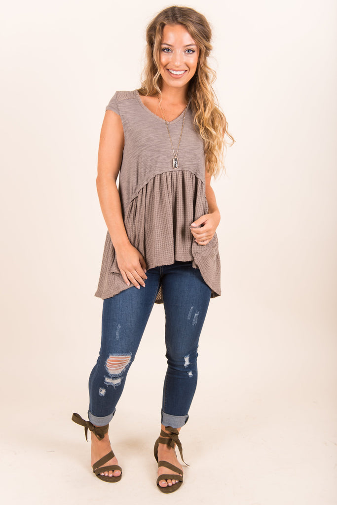 Sing With Me Top, Taupe – The Mint Julep Boutique