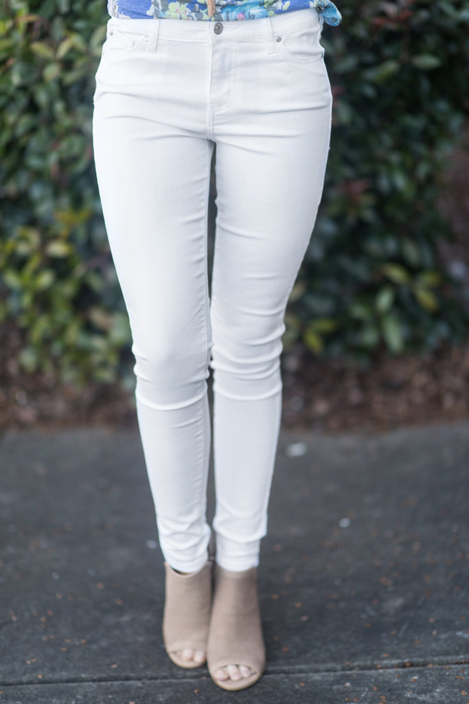 Dream Queen Skinny Jeans, White – The Mint Julep Boutique