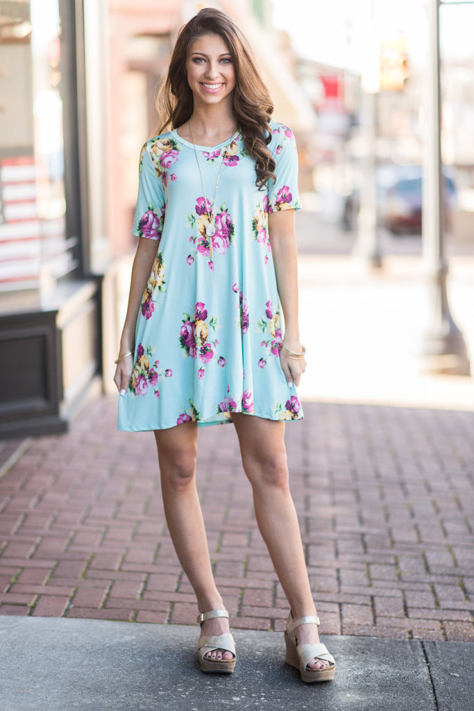 Spring Pep Dress, Aqua – The Mint Julep Boutique